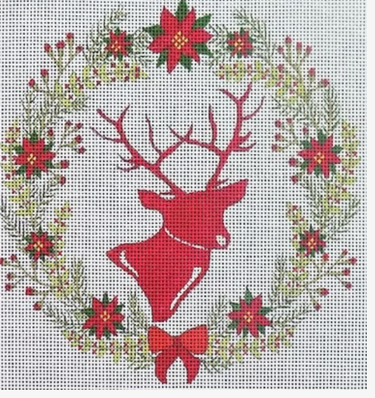 Profile Deer in Wreath