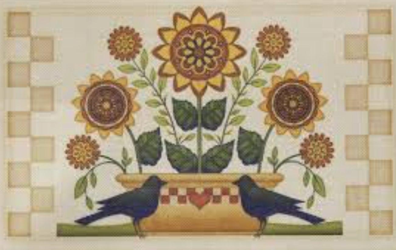 Crows with Flowers