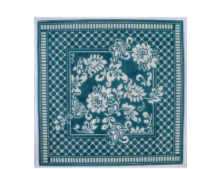 13 ct Karen's Teal Damask Pillow