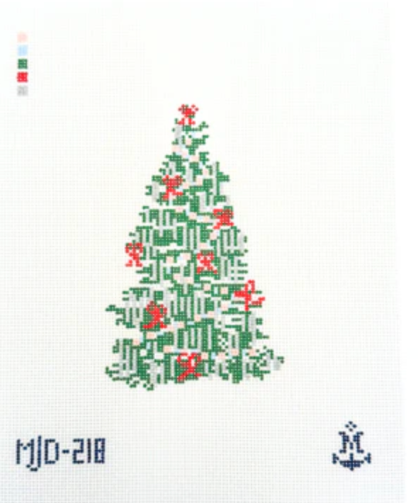 Tinsel Christmas Tree needlepoint canvas