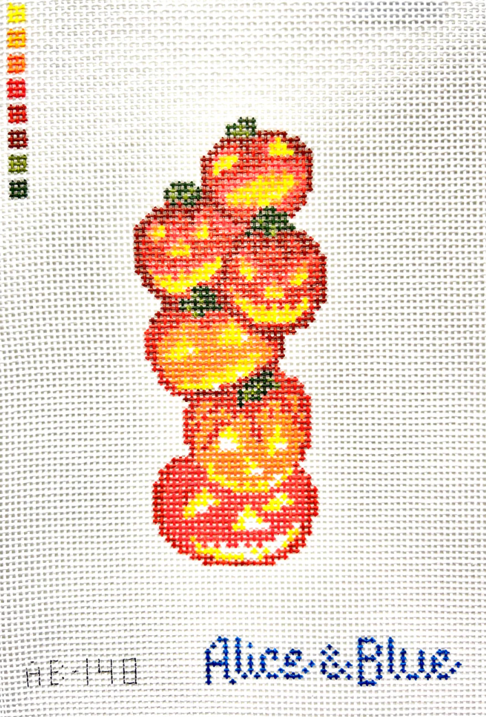 alice and blue Vintage Pumpkin Stack needlepoint canvas