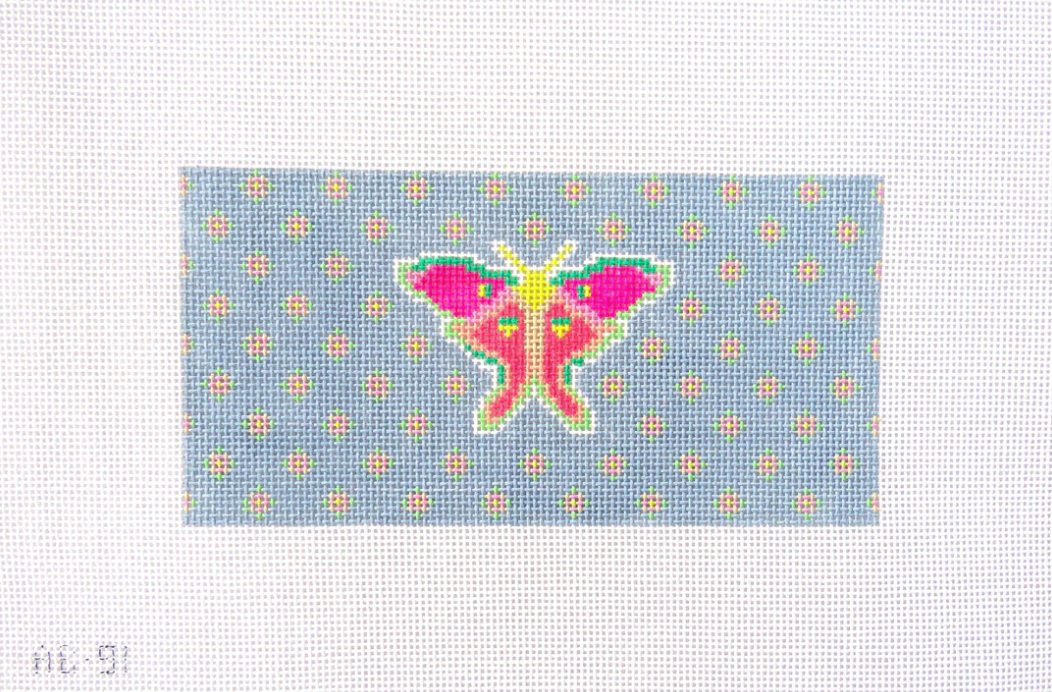 alice and blue luna moth insert eyeglass case needlepoint canvas