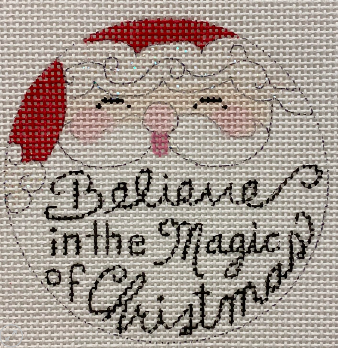 alice peterson Believe in Magic Santa needlepoint canvas