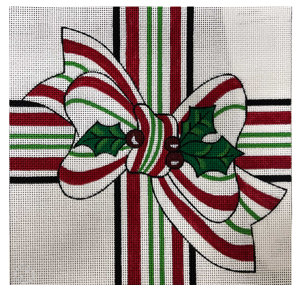 alice peterson Christmas Bow Pillow needlepoint canvas