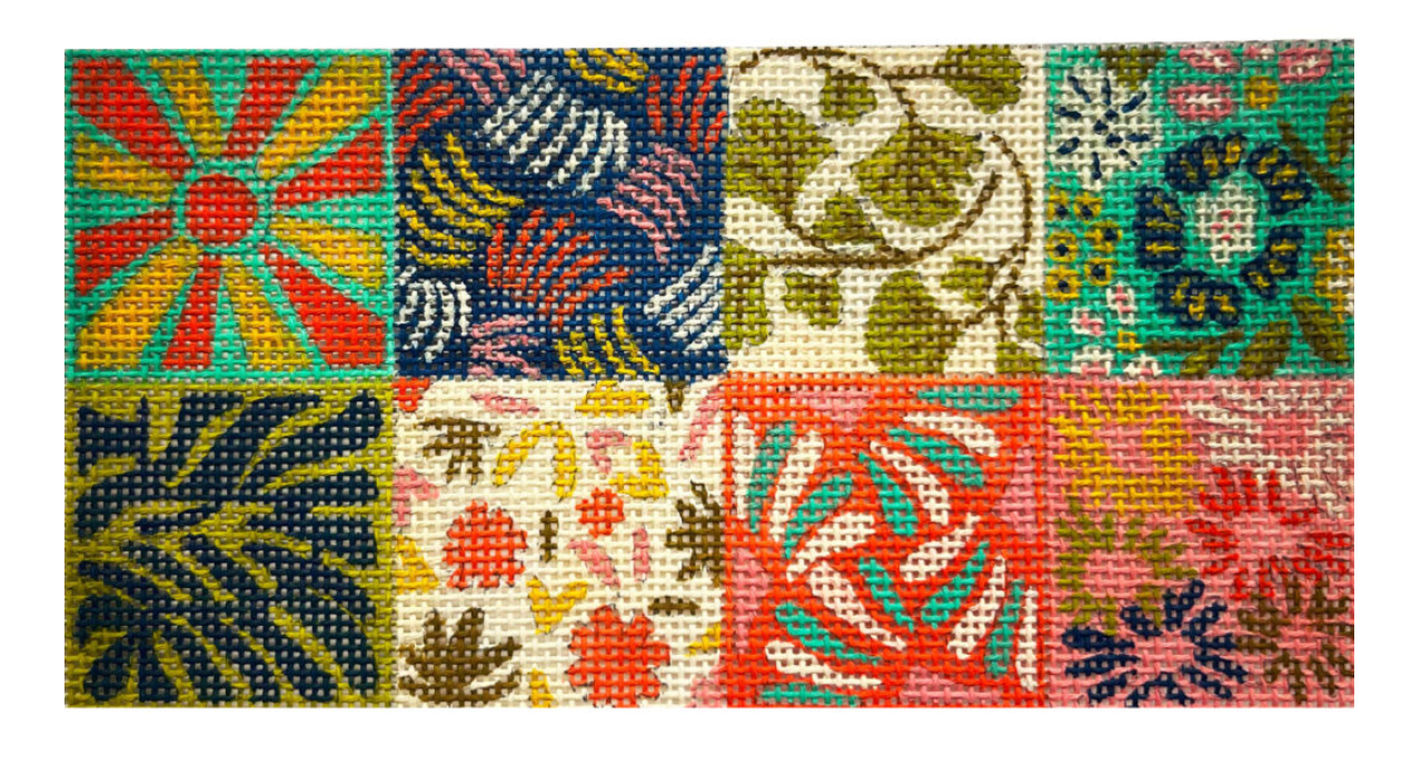 alice peterson Eight Square Collage Insert needlepoint canvas