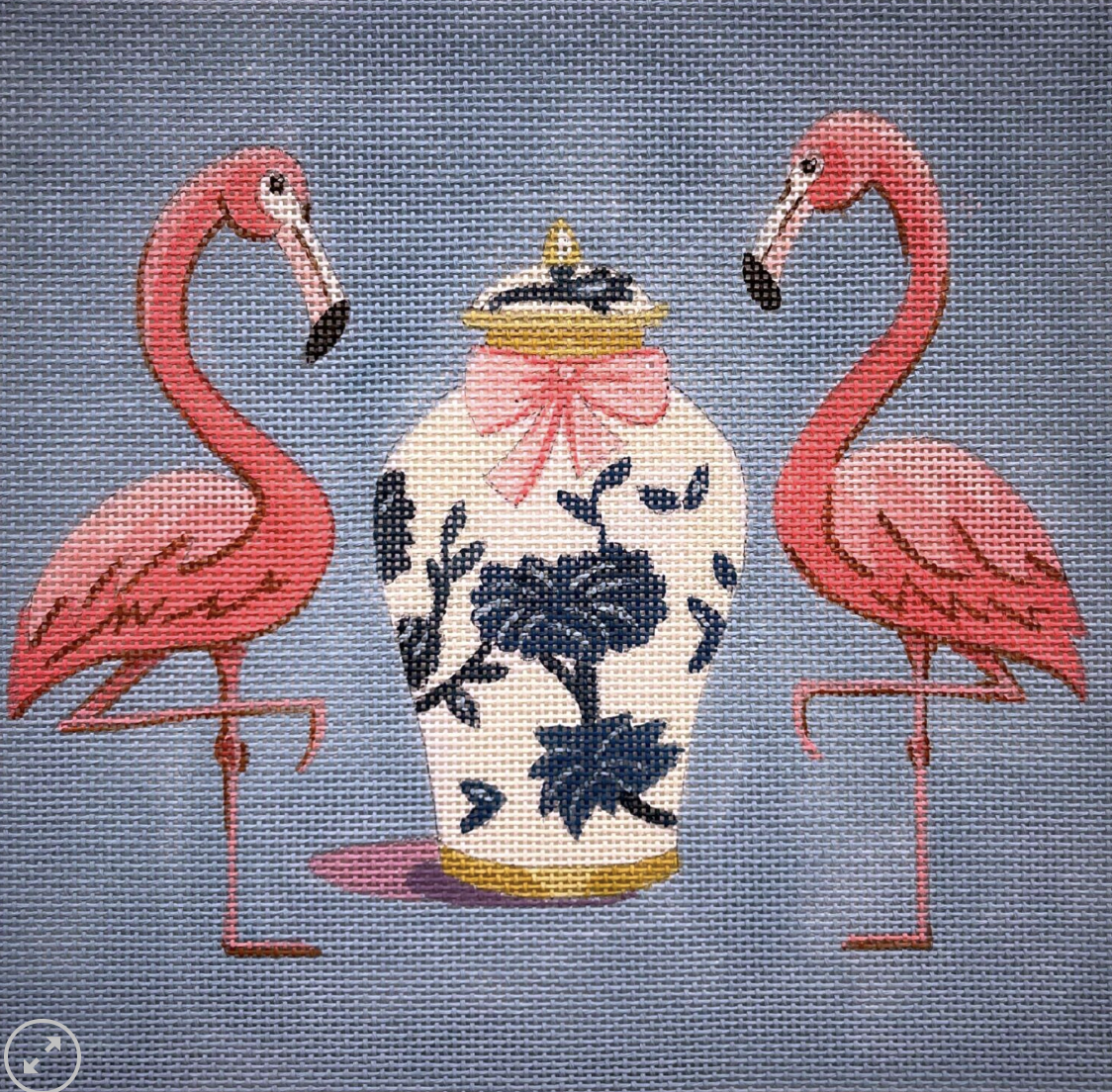 alice peterson Flamingo Twins needlepoint canvas