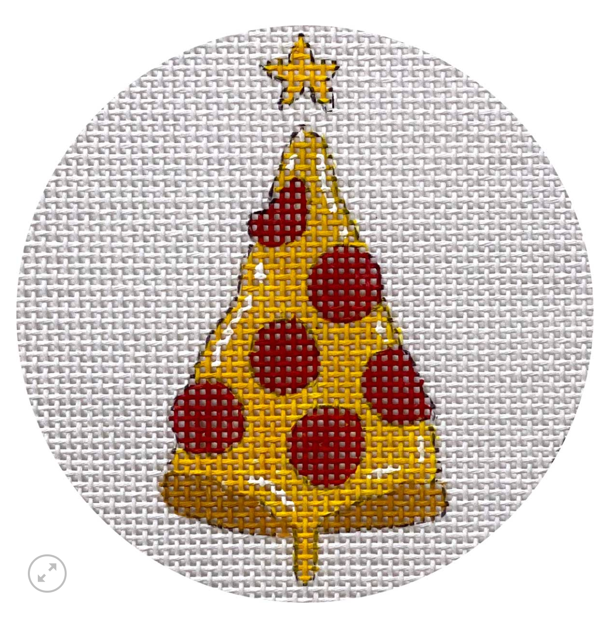 alice peterson Pizza Tree Round needlepoint canvas