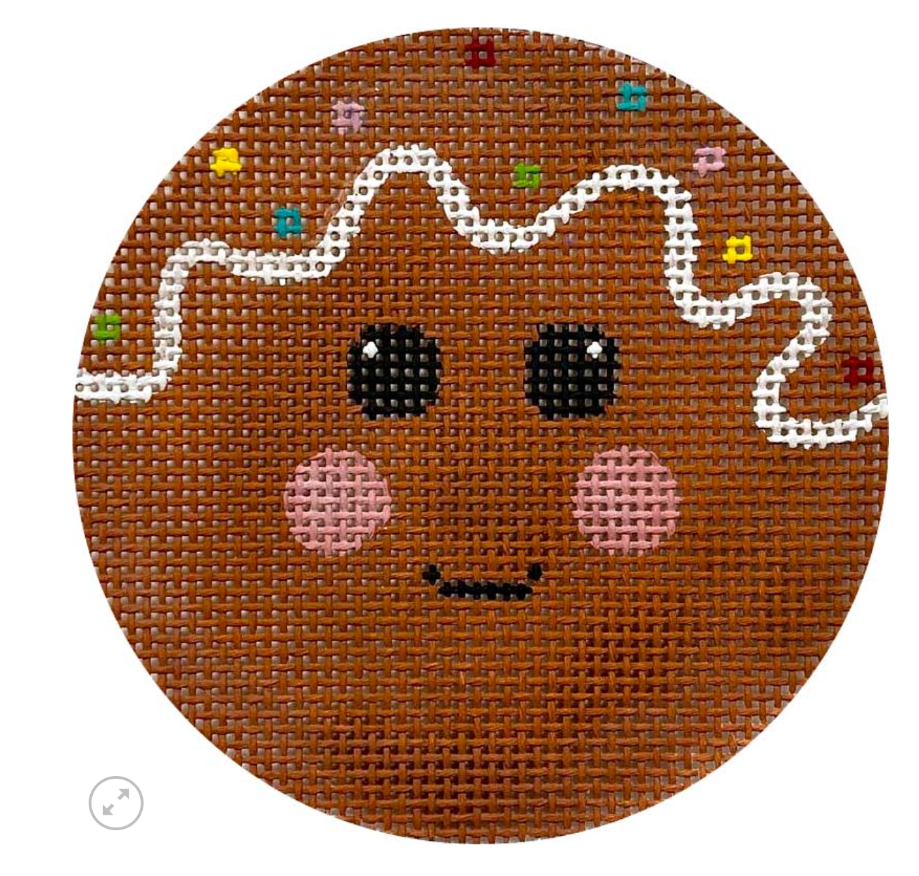 alice peterson gingerbread face needlepoint can as