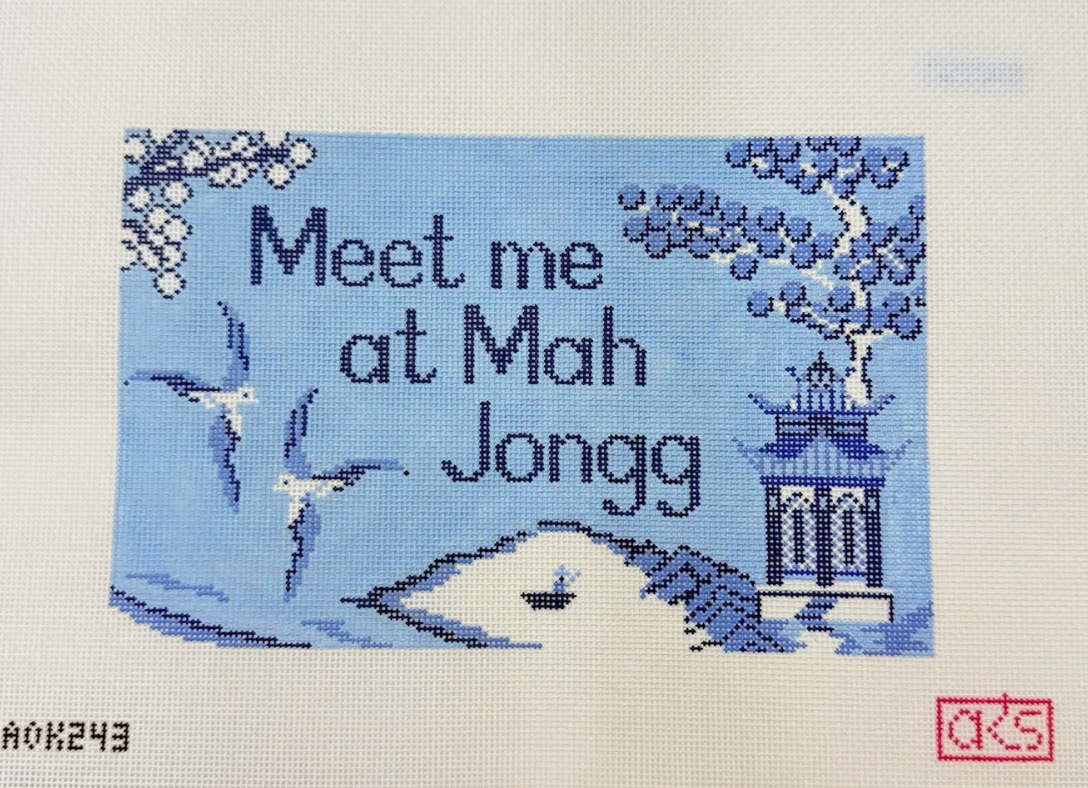 ann kaye meet me at mah jongg needlepoint canvas