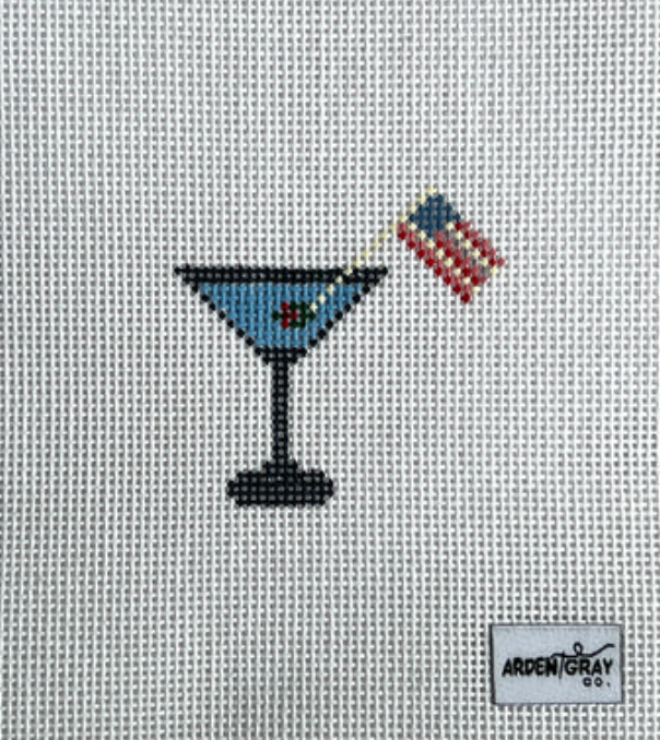 arden gray Americana Martini Mini needlepoint canvas