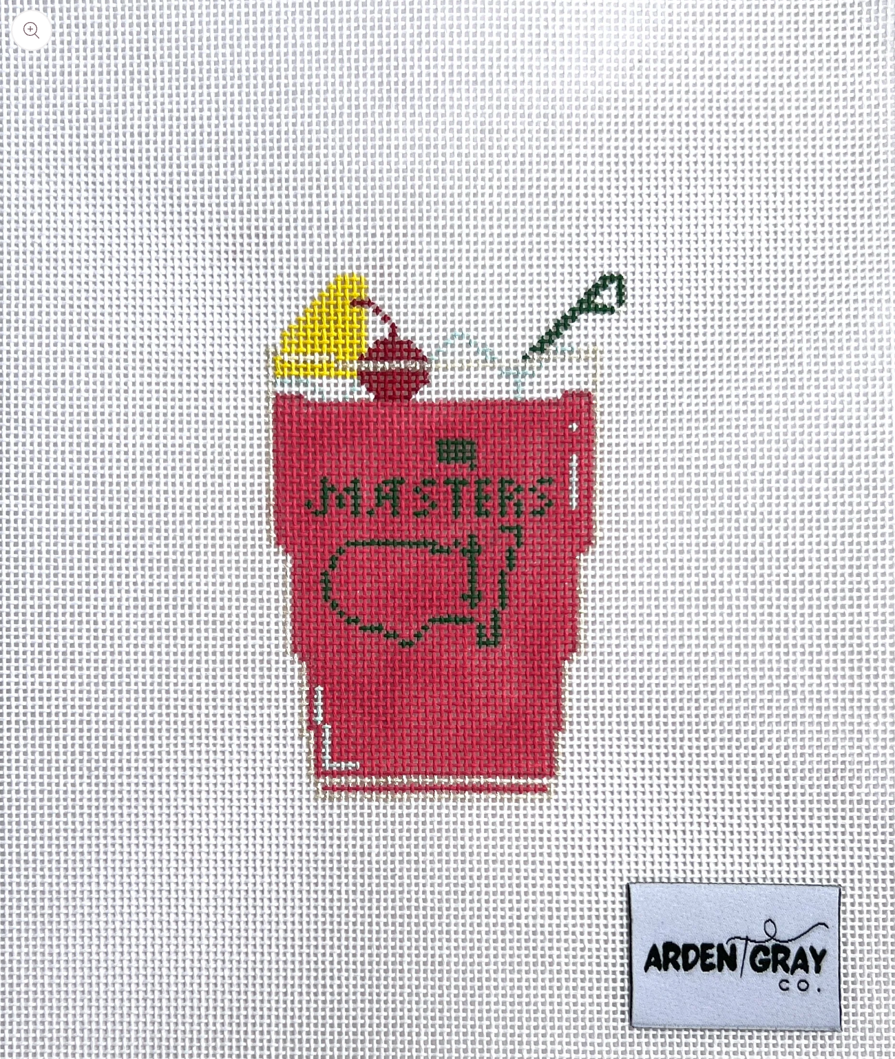arden gray Azalea Cocktail needlepoint canvas