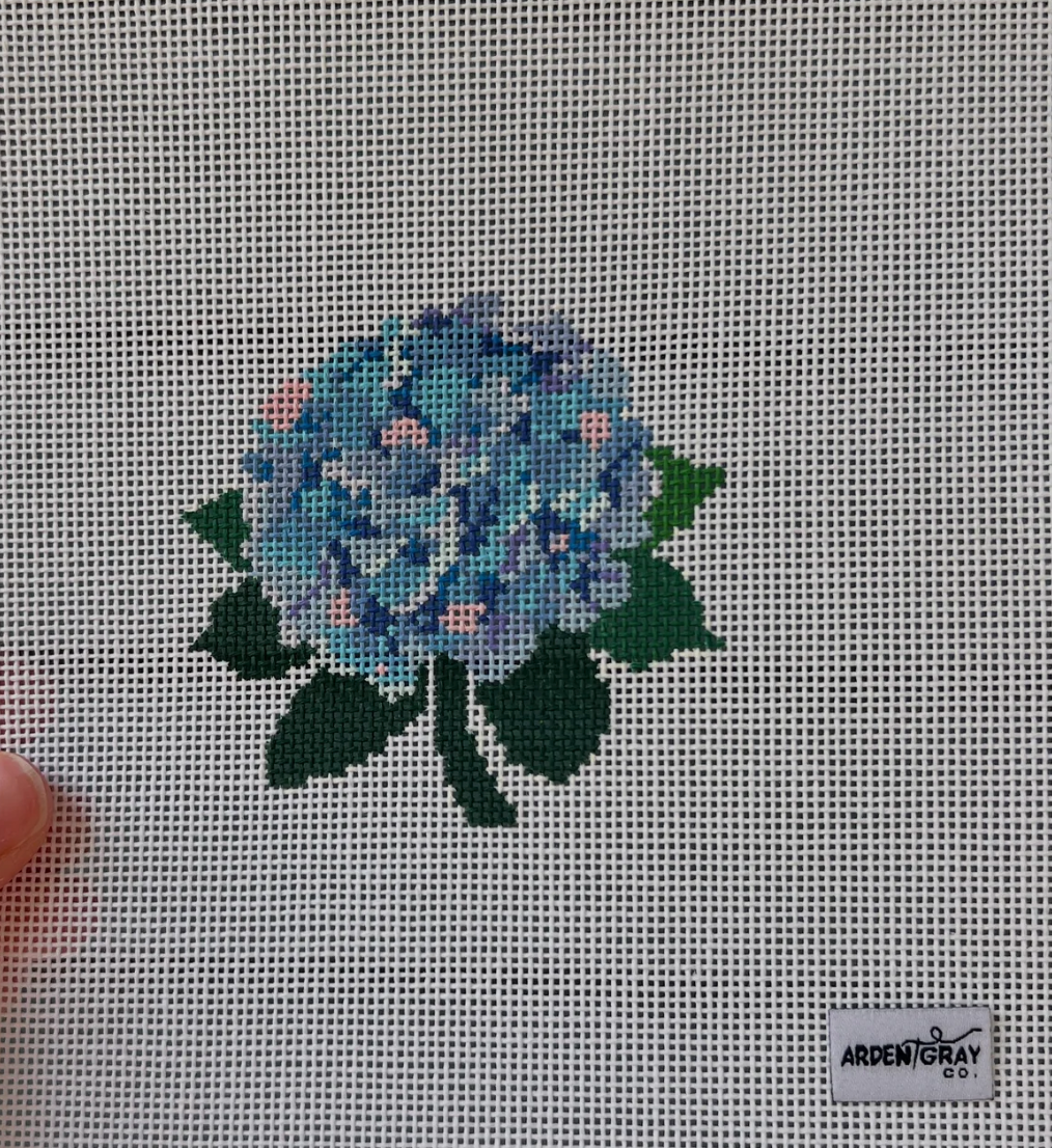 arden gray Colorful Hydrangea needlepoint canvas