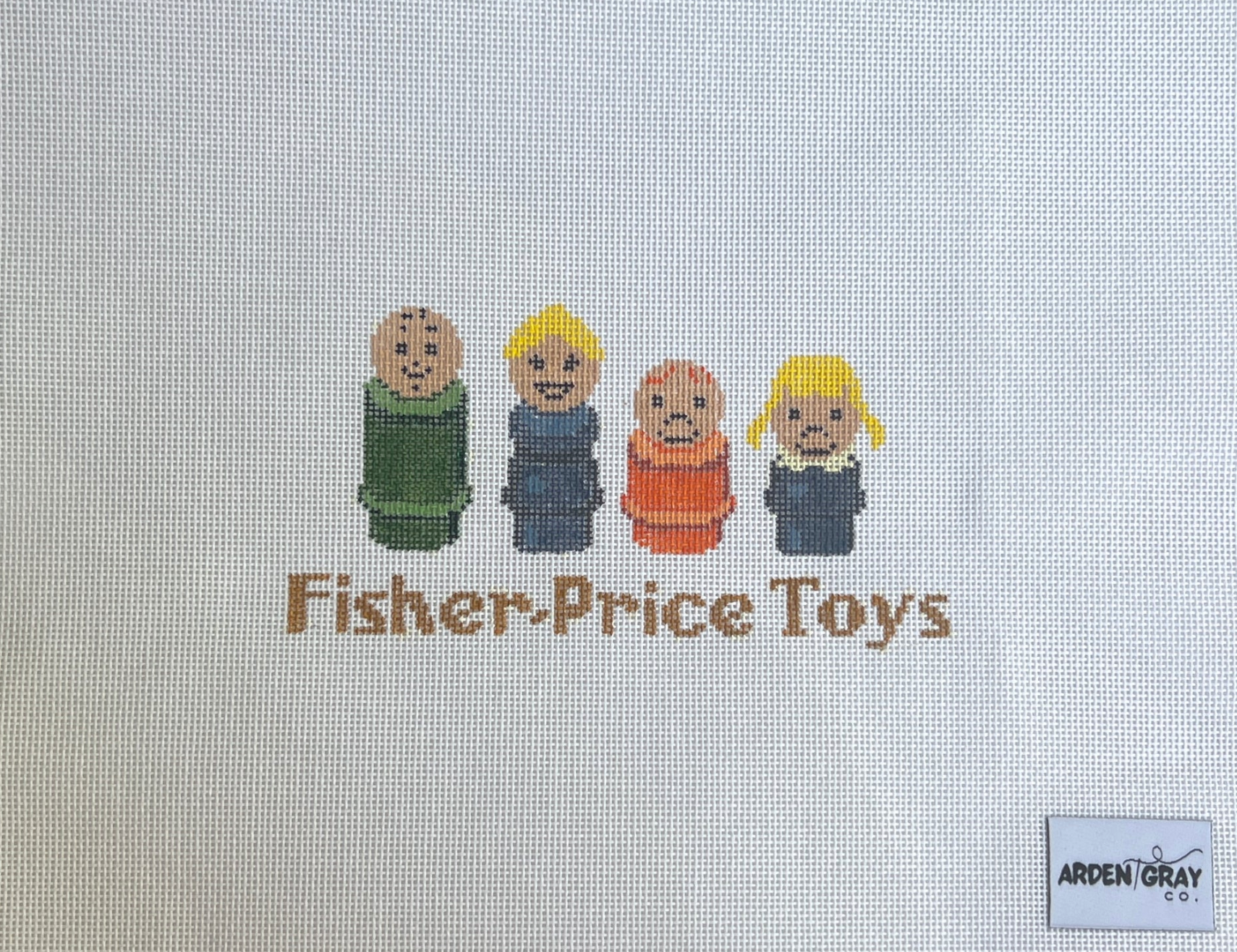 arden gray Fisher Price Little People needlepoint canvas