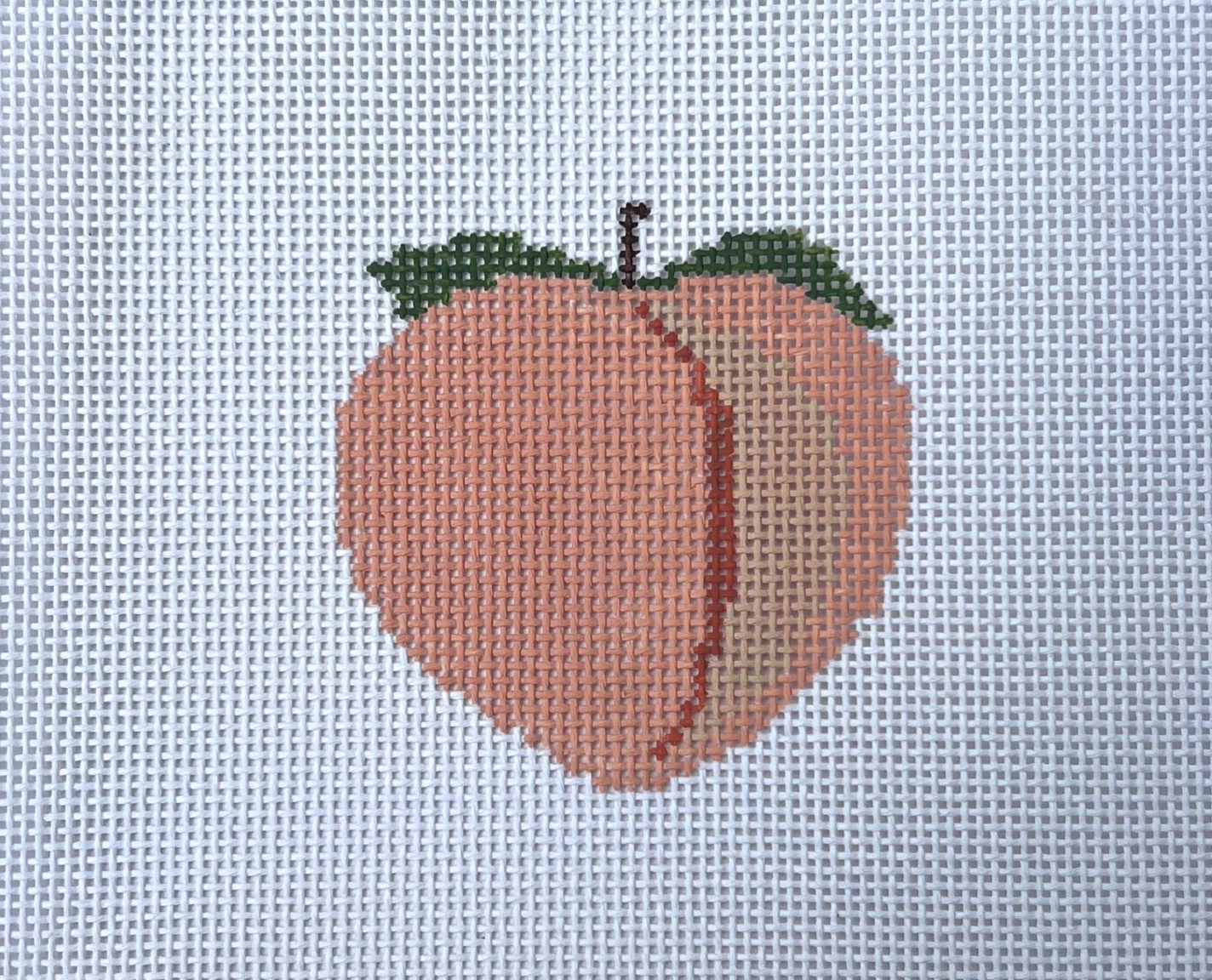 arden gray Georgia Peach bag charm needlepoint canvas