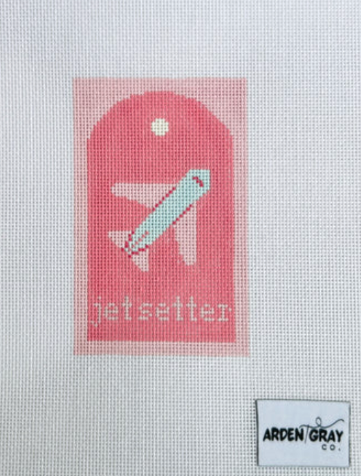 arden gray Jetsetter needlepoint canvas