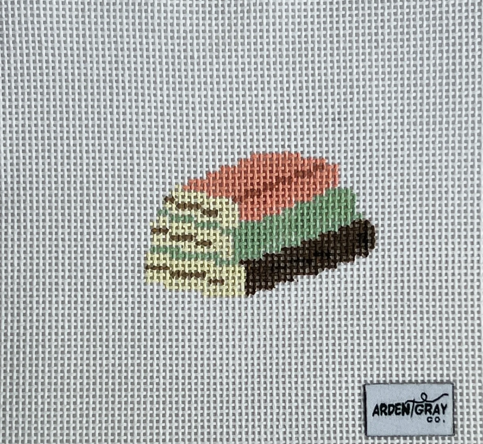 arden gray Stack of Books Mini bag charm needlepoint canvas