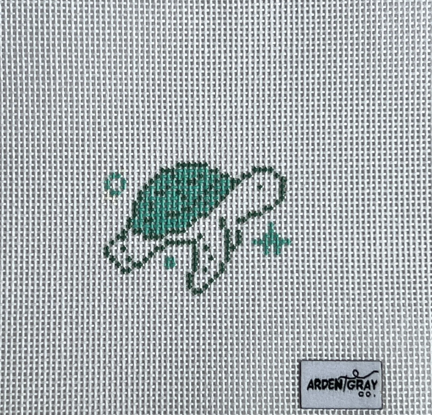 arden gray Swimming Turtle Mini bag charm needlepoint canvas