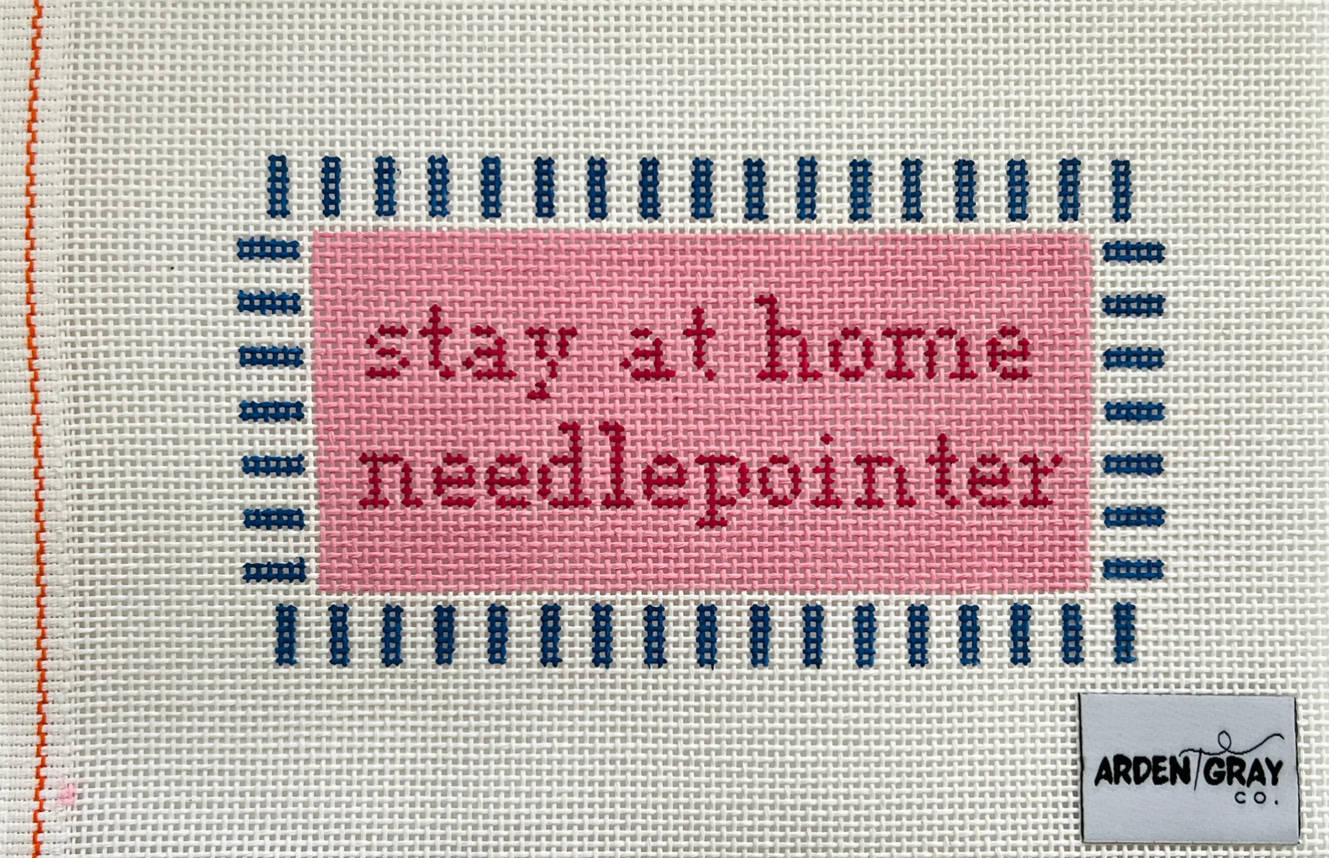 arden gray stay at home needlepointer needlepoint canvas