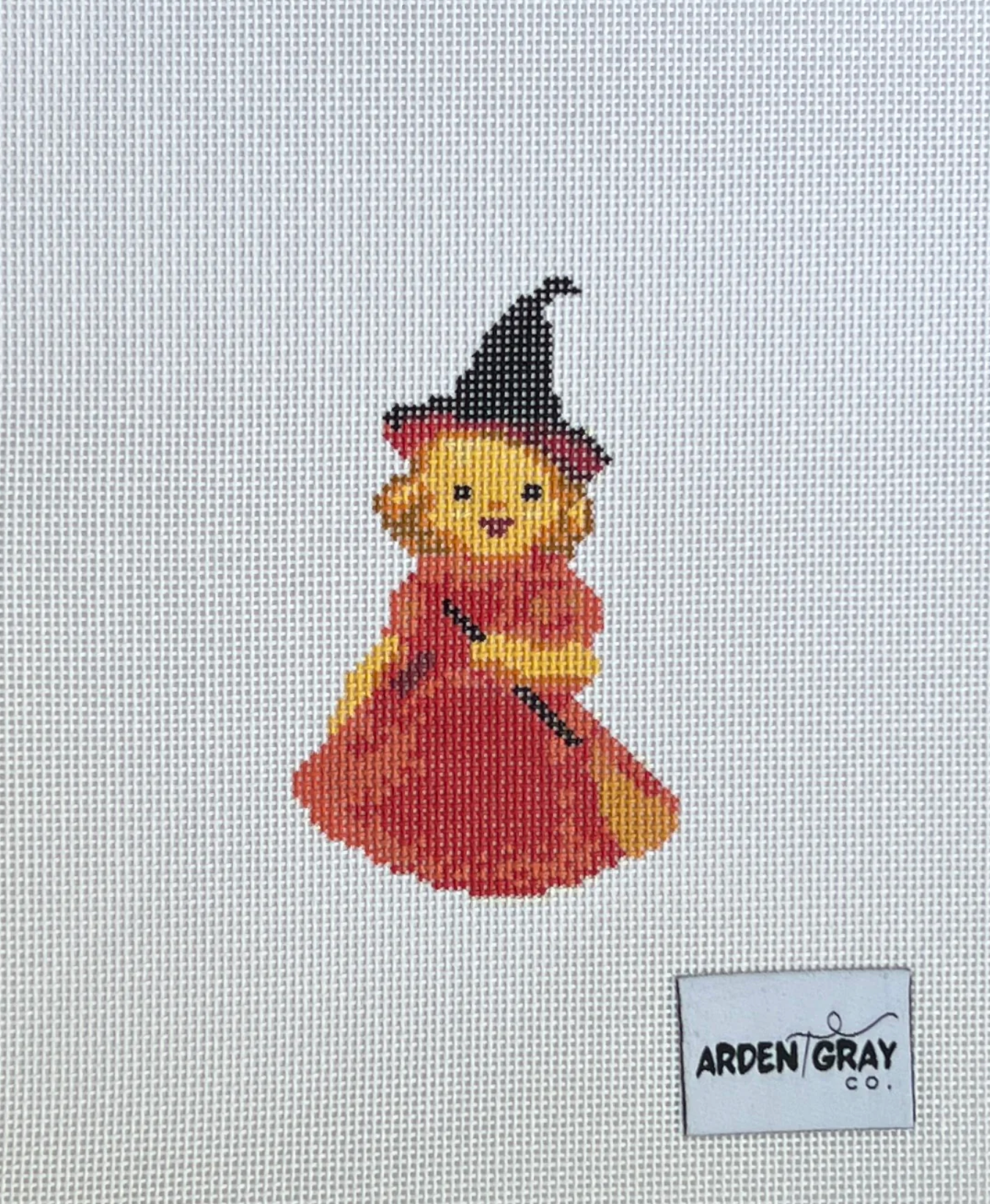 arden gray vintage gurley witch candle needlepoint canvas