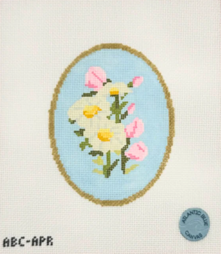 atlantic blue Birth Flowers April needlepoint canvas