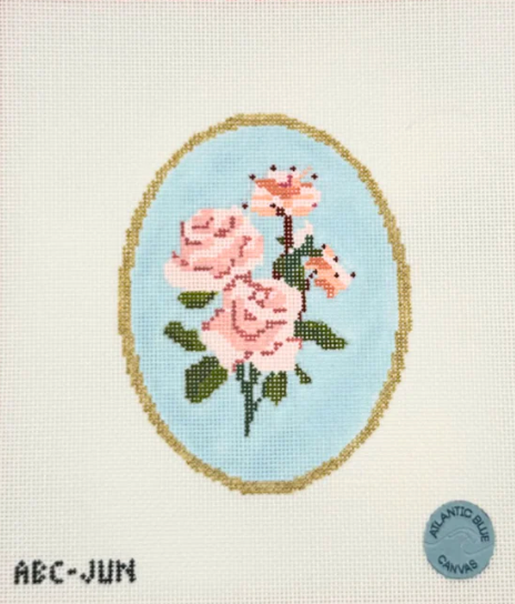 atlantic blue Birth Flowers June needlepoint canvas