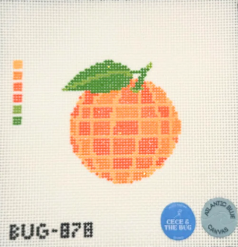 atlantic blue Disco Orange needlepoint canvas