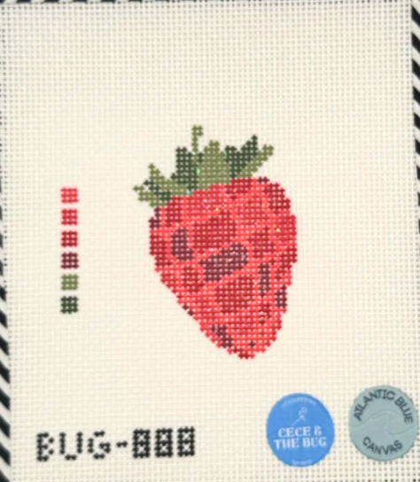 atlantic blue Disco Strawberry needlepoint canvas