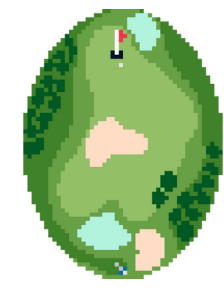 atlantic blue From Above Golf Oval needlepoint canvas