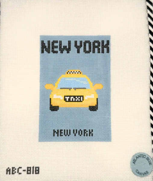 atlantic blue New York City Travel Book needlepoint canvas