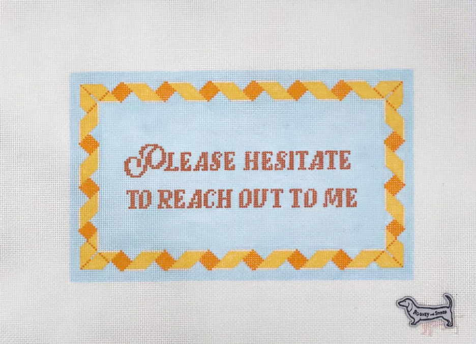 atlantic blue Please Hesitate needlepoint canvas