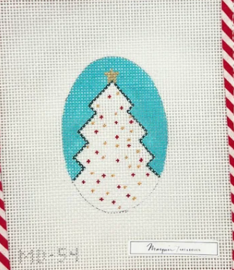atlantic blue White Christmas Tree Mini needlepoint canvas