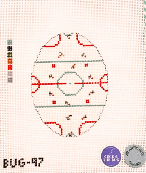 atlantic blue atlantic blue Hockey from Above Oval needlepoint canvas cece and the bug