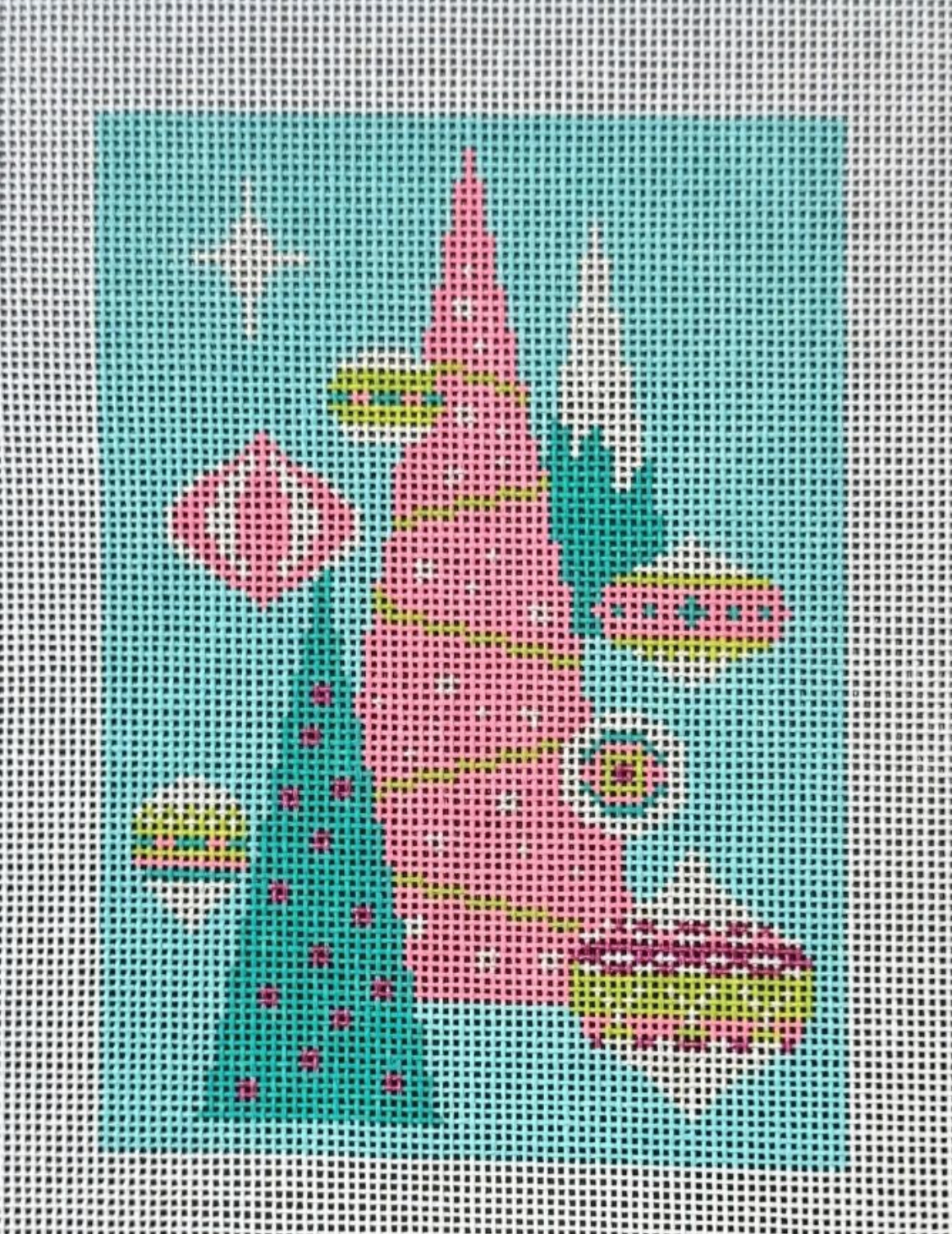 audra pastel Retro Trees needlepoint canvas