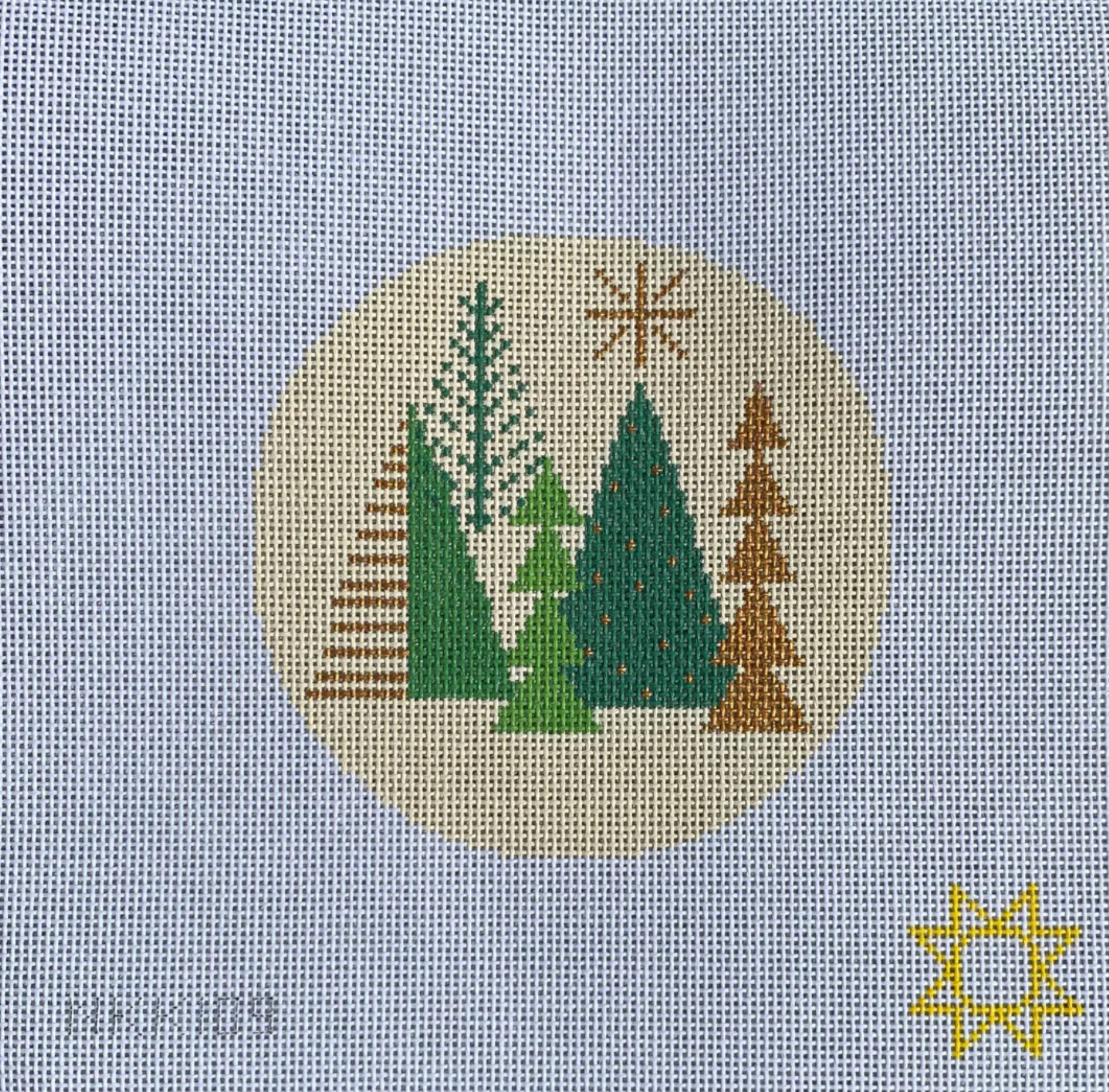 audra trees round needlepoint canvas