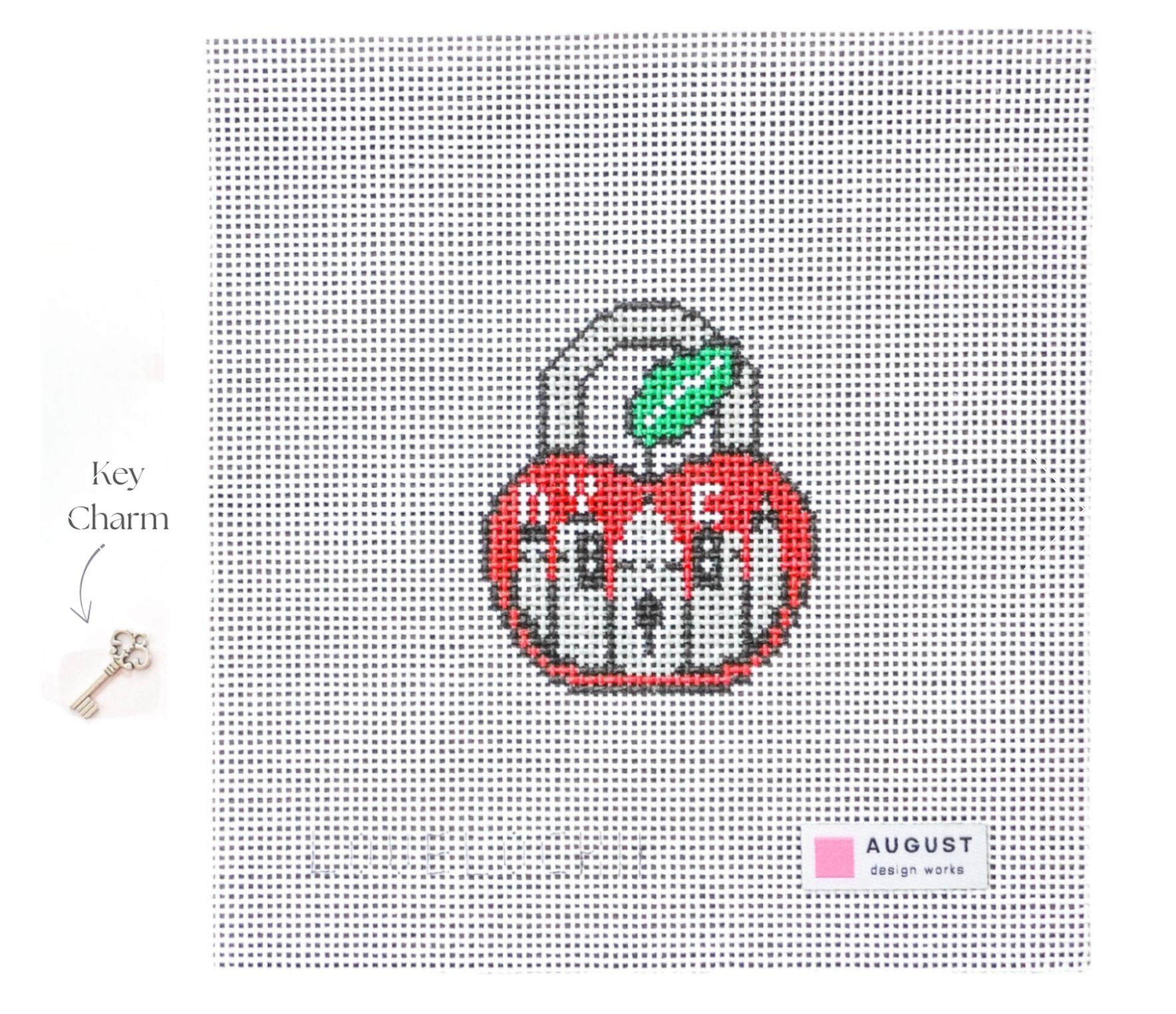 august design works Big Apple Love Lock needlepoint canvas plus key charm