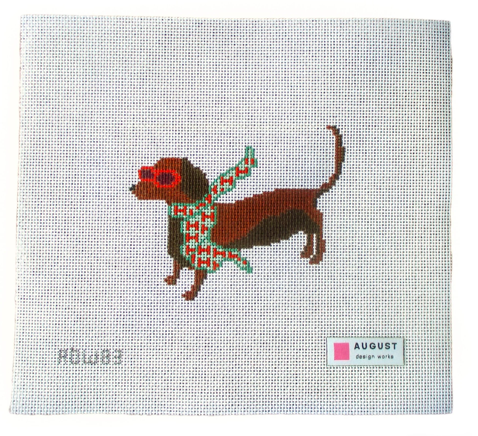 august design works Bougie Dachshund  needlepoint canvas