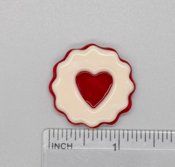 beau verre art fused glass magnet linzer cookie