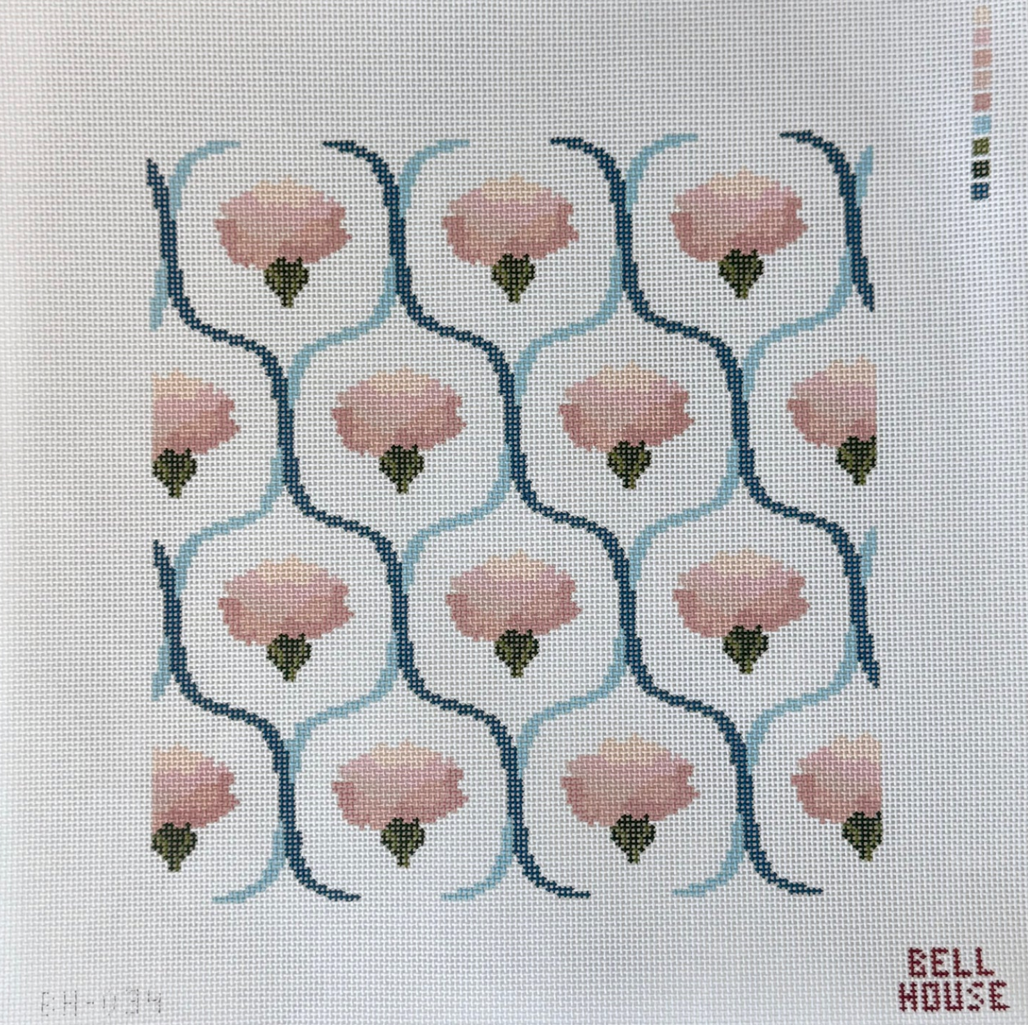 bell house Peonies needlepoint canvas