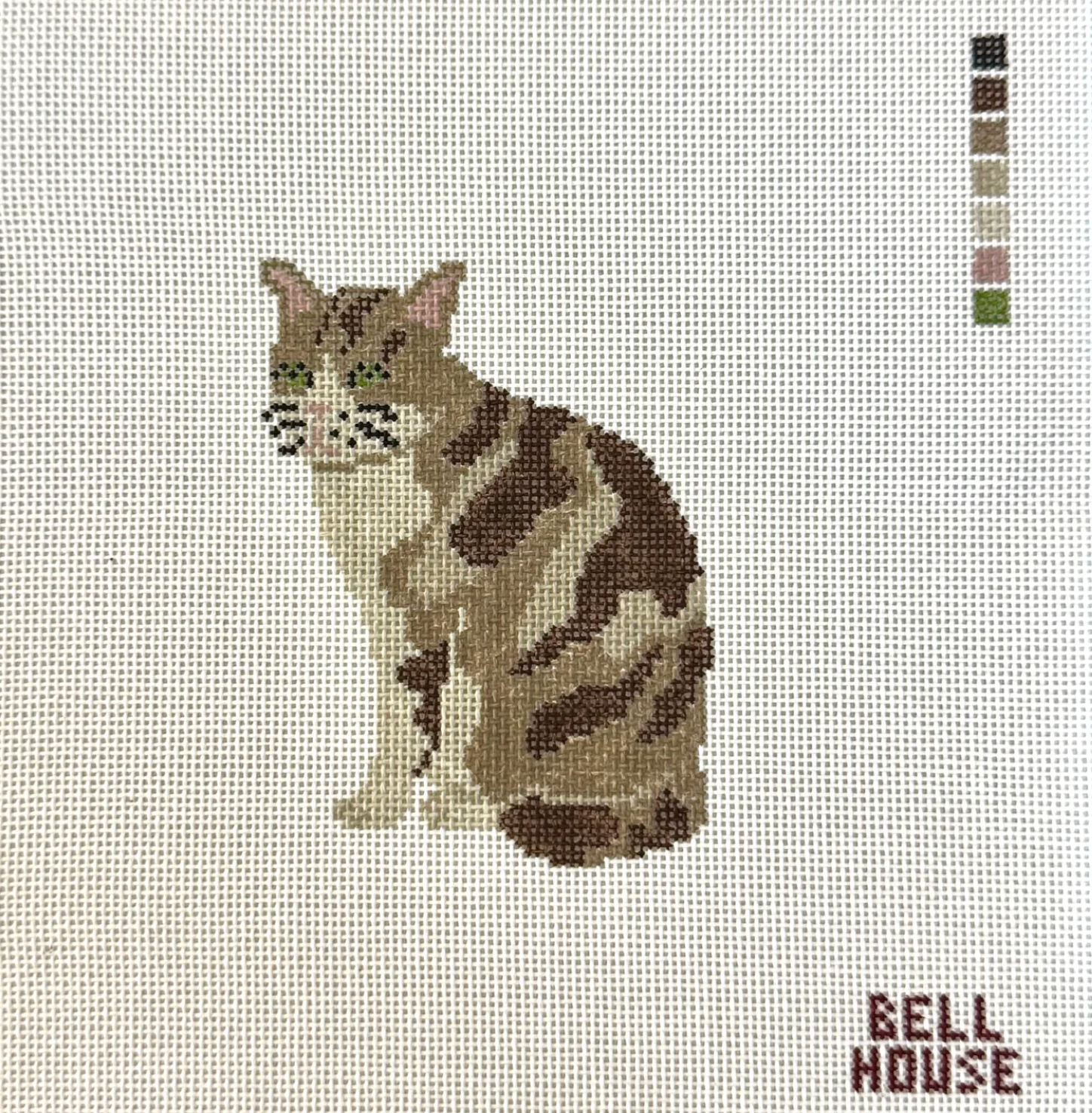 bell house cat needlepoint canvas