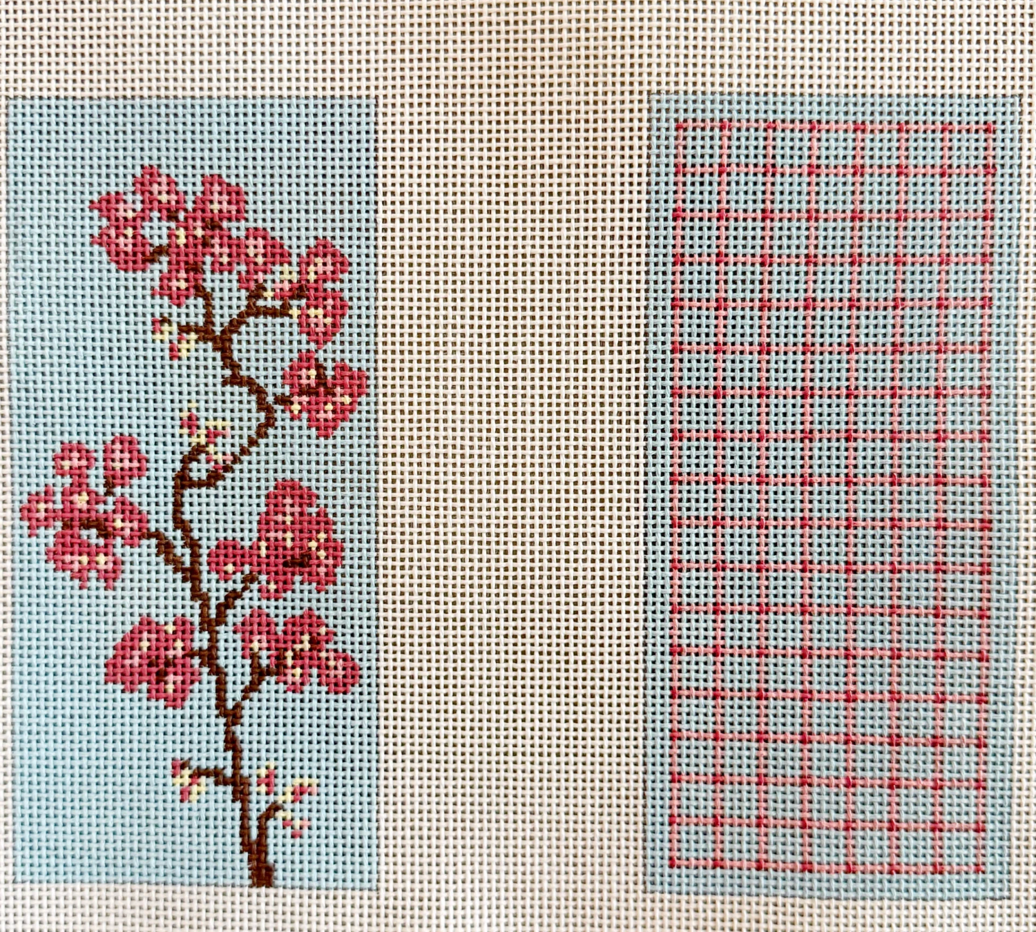 blue waters Eye Glass Case Cherry Blossom needlepoint canvas