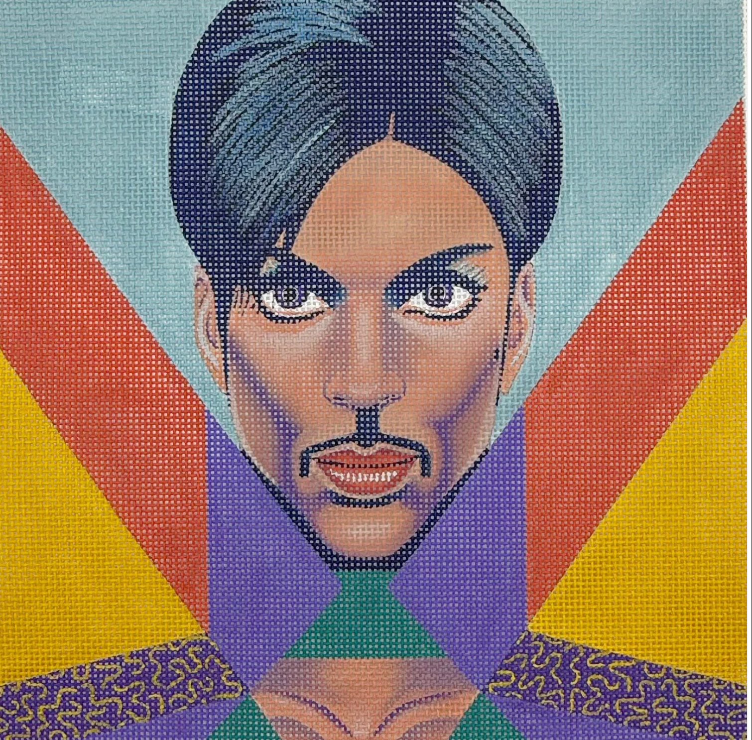 blue waters prince needlepoint canvas