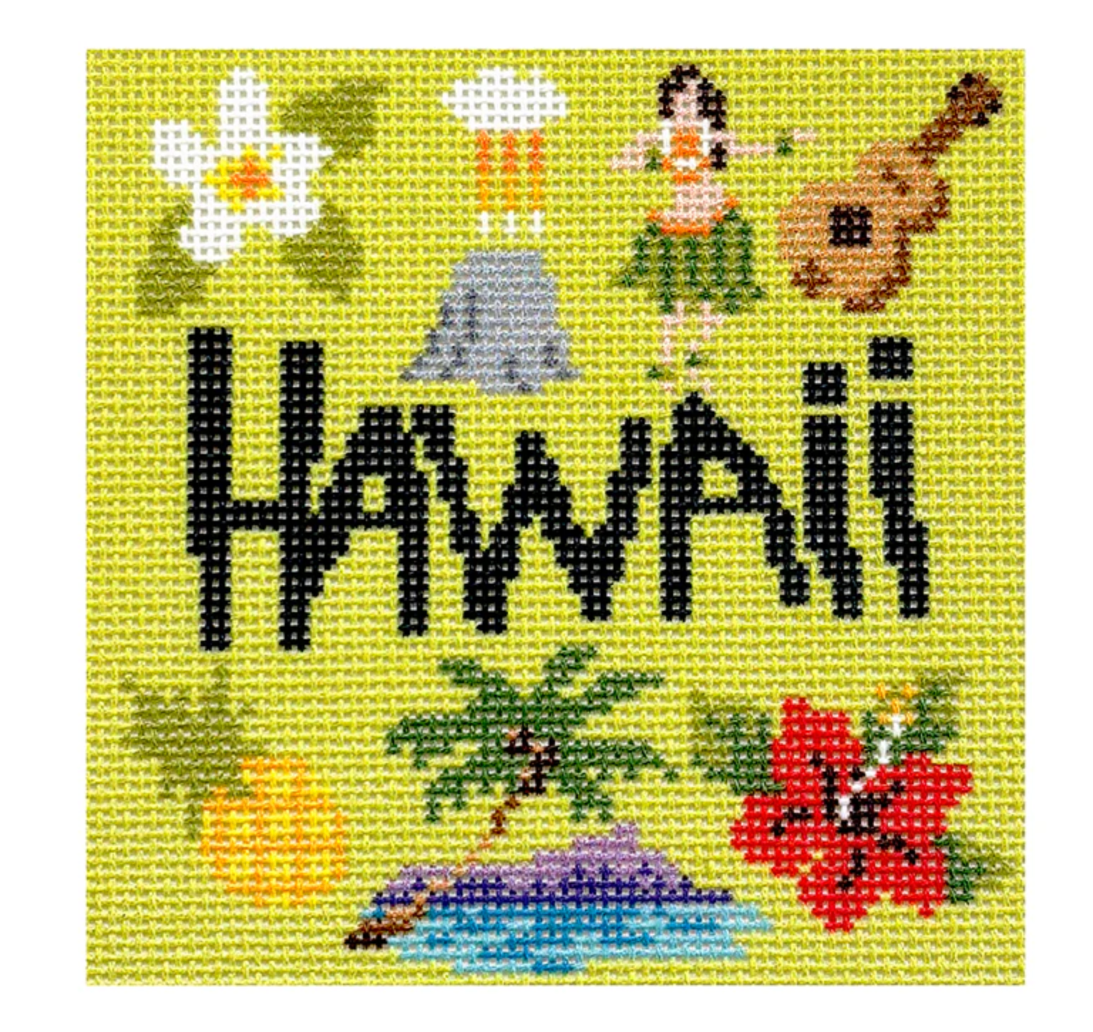 bradley Hawaii Travel Coaster needlepoint canvas