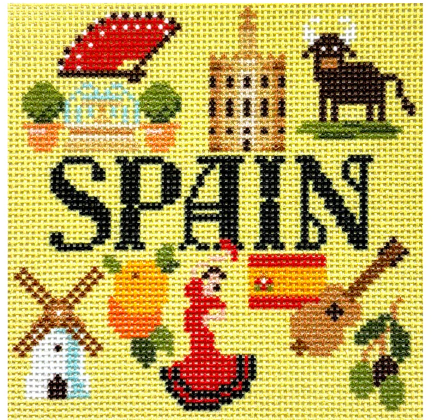 bradley Spain Travel Coaster needlepoint canvas