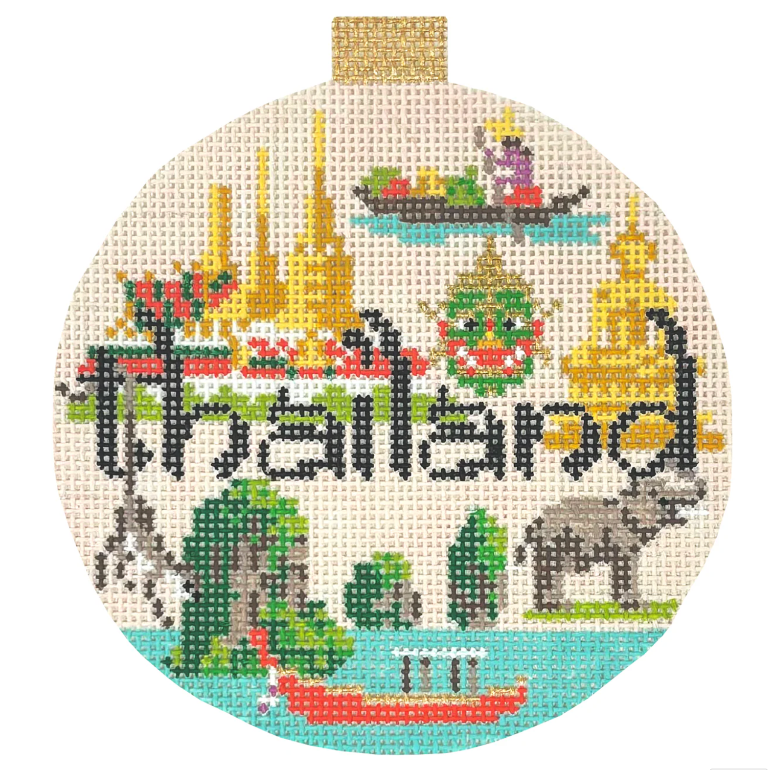 bradley Travel Round Thailand needlepoint canvas