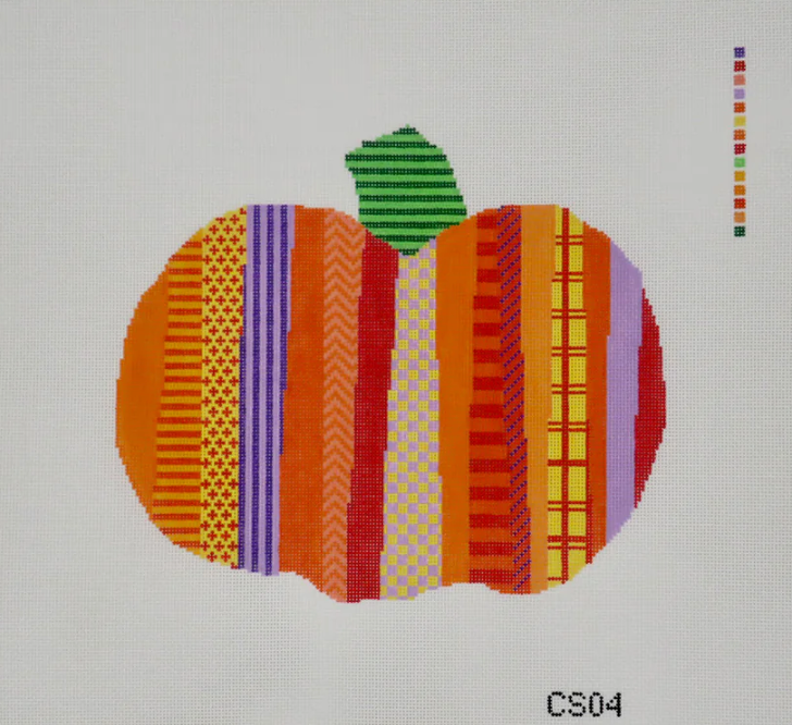 cabell stitchery Patchwork Pumpkin needlepoint canvas