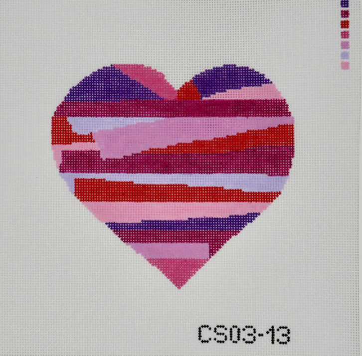 cabell stitchery Stackable Valentine's Day Heart needlepoint canvas