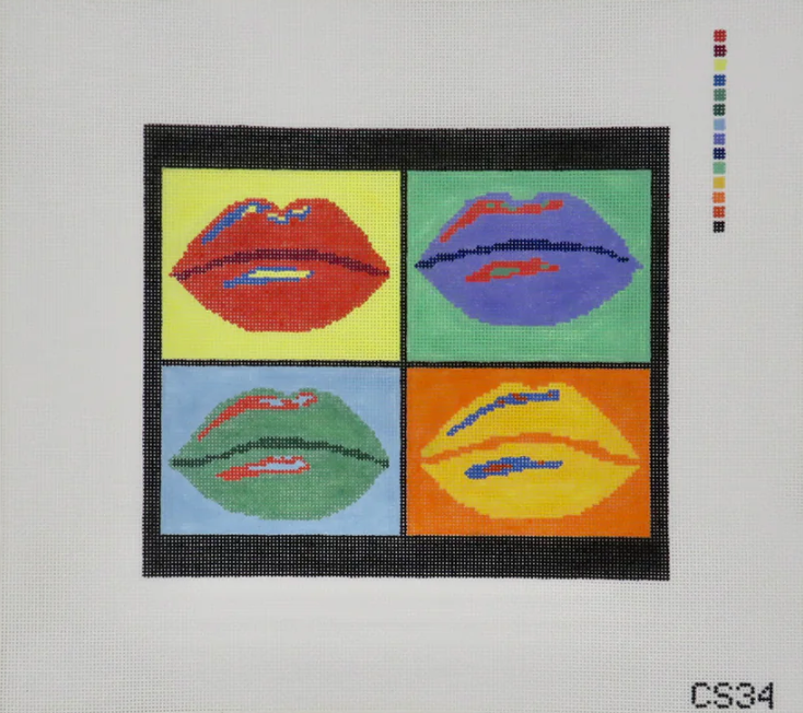 cabell stitchery Warhol Lips needlepoint canvas