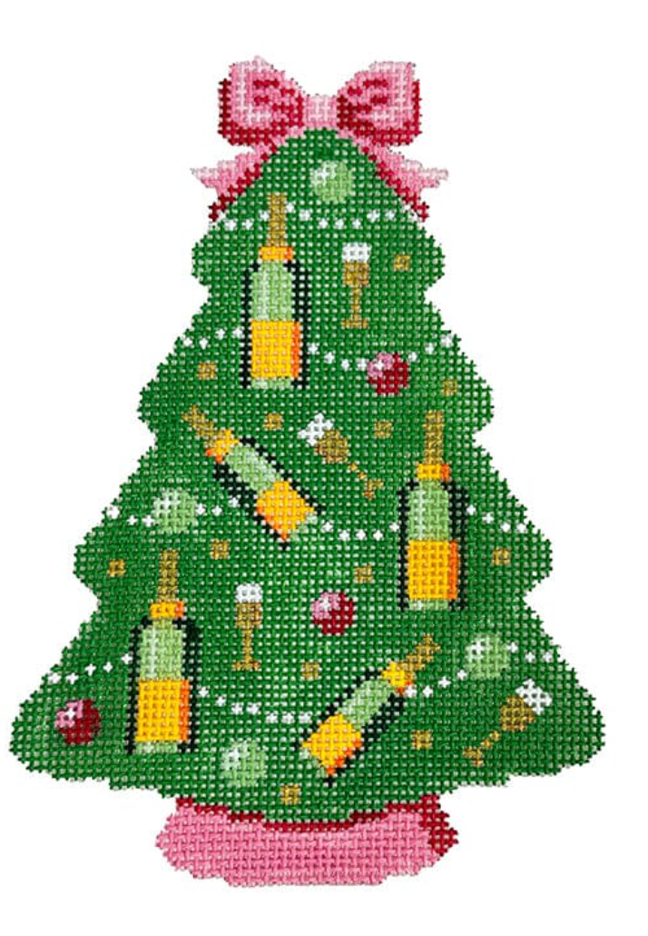 cate la vie champagne tree needlepoint canvas