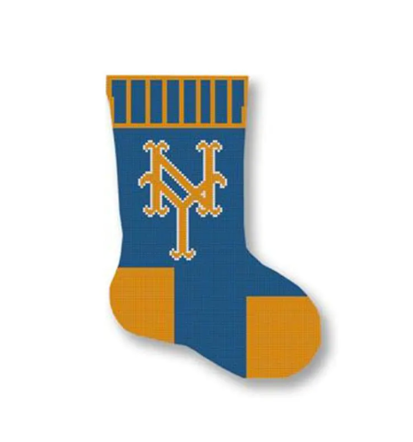 cbk keep your patns on new york mets mini sock stocking needlepoint canvas