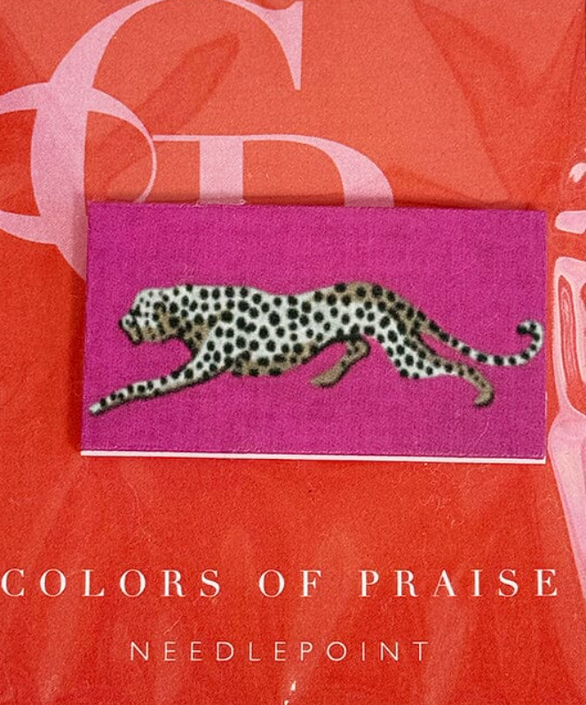 colors of praise cheetah on pink needleminder